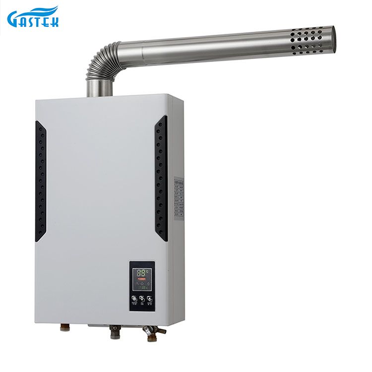 Layar Sentuh Jenis Balanced Turbo Hot Shower LPG Boiler Pemanas Air Gas Buang Paksa