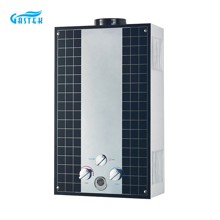 Peralatan Rumah Tangga Panel Kaca Kamar Mandi Gas Geyser Tipe Buang dengan Persetujuan CE